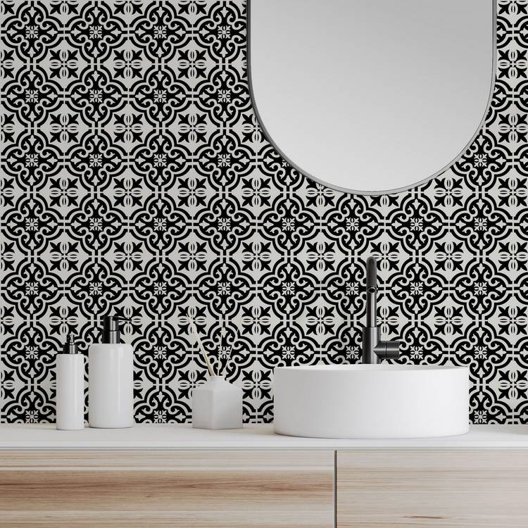 Arthouse geometric wall tile black and white (British brand)