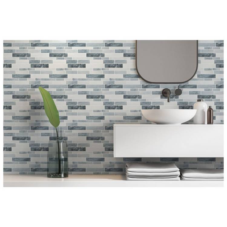 Arthouse self-adhesive geometric tile grey wallpaper (British brand)