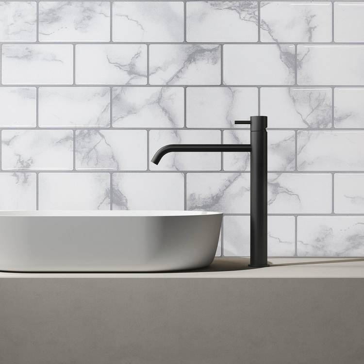 Arthouse grey marble brick geometric wallpaper - British product