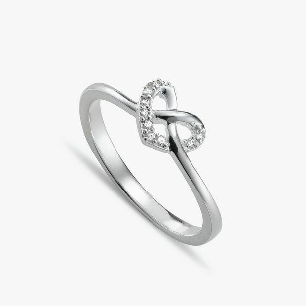 Revere diamond heart knot ring large, UK version