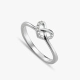 Argos Revere Sterling Silver Diamond Studded Heart Knot Ring Large- Buy online at McGrocer