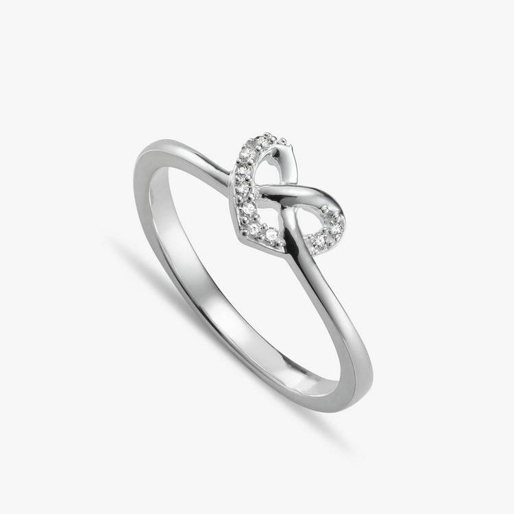 Revere diamond heart knot ring large, UK version