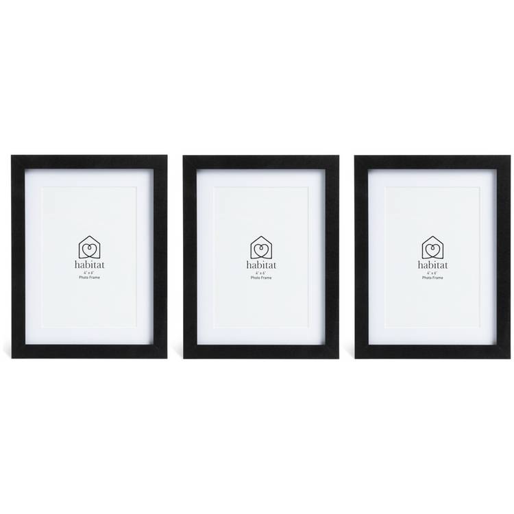 Habitat black wooden picture frames set of 3 - British product