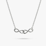 Argos Revere Sterling Silver Double Linked Infinity Necklace 14cm/14in- Buy online at McGrocer