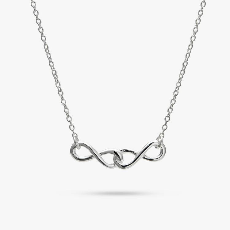 Revere double linked infinity necklace sterling silver, imported from the UK