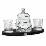 Star Wars Stormtrooper helmet decanter set with whisky glasses, imported from the UK