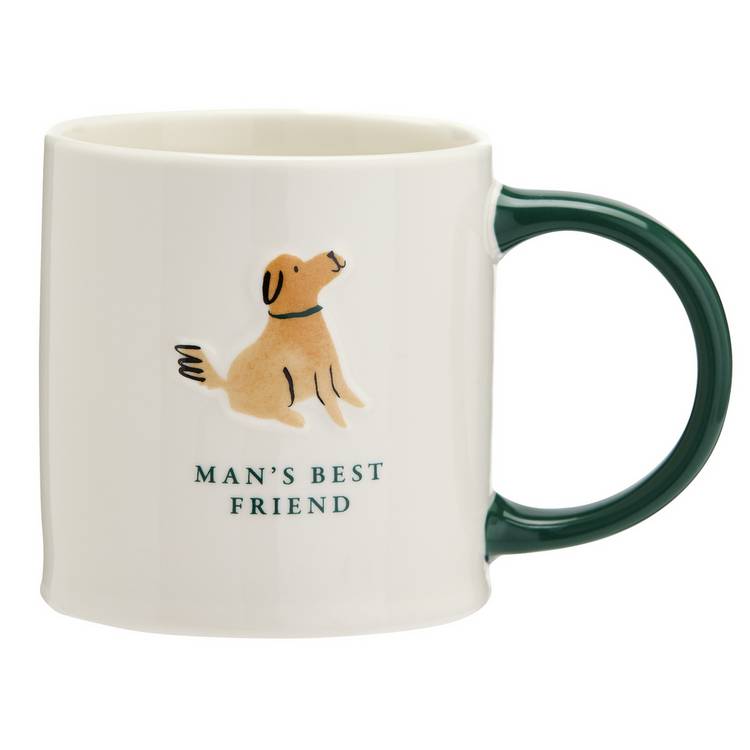 Mug with Man's Best Friend dog design, 330ml capacity, UK version
