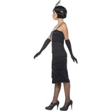 Smiffys flapper costume black long dress, imported from the UK