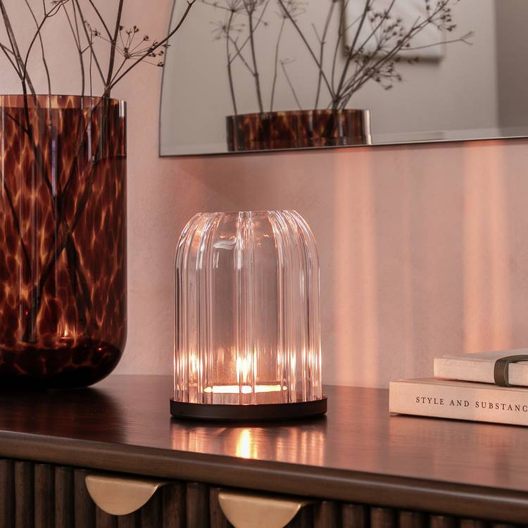 Habitat glass cloche tealight holder clear, imported from the UK
