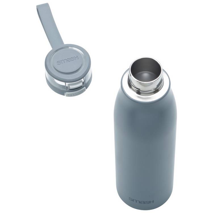 Smash charcoal stainless steel chugger water bottle 690ml, imported from the UK