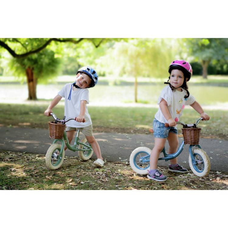 Huffy Vintage Kids Balance Bike 10 inch in Gloss Blue (British brand)