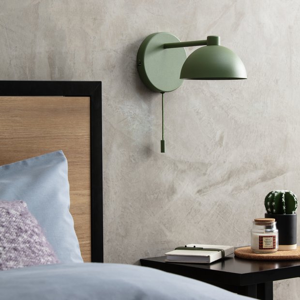 Habitat Mushroom Green Steel Wall Light, UK version
