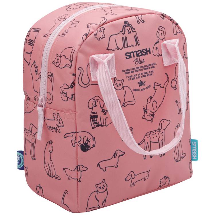 Smash Cat Dog Coral lunch bag H26cm - British product