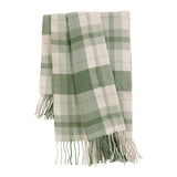 Argos Home green woven check throw 125x150cm - British product