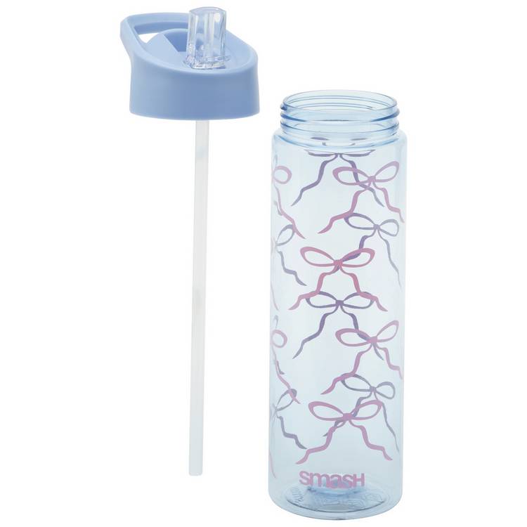 Smash gingham ribbon blue sipper bottle 700ml, imported from the UK
