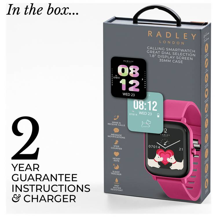 Radley Series 46 smart watch pink silicone strap - British product