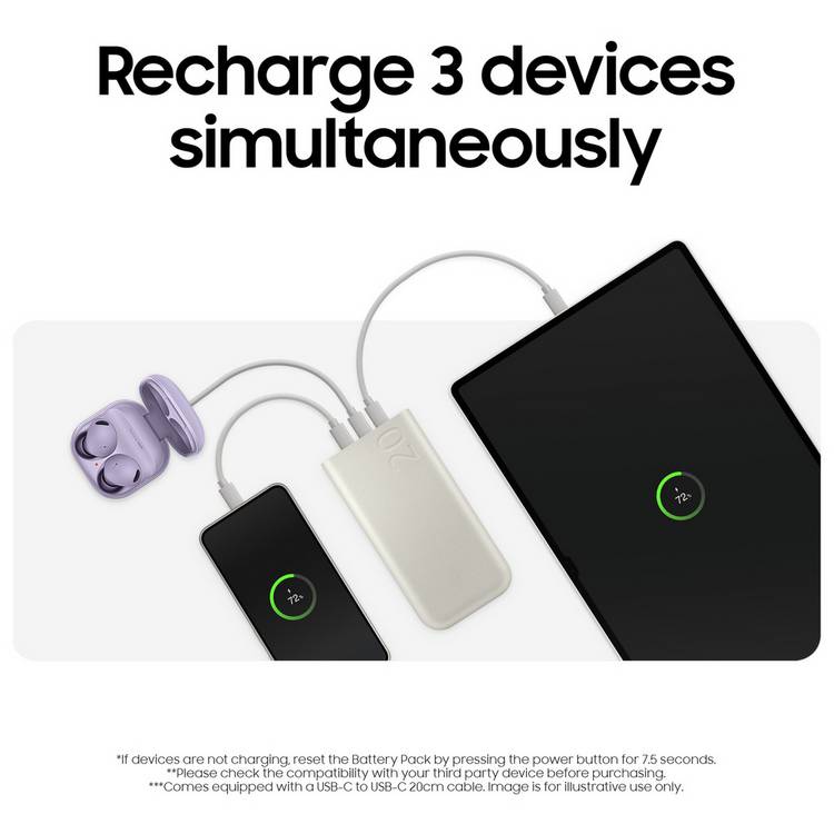 Samsung portable power bank Beige 20000mAh (British brand)