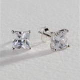 Argos Revere Sterling Silver Square Cubic Zirconia Stud Earrings- Buy online at McGrocer