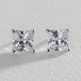 Revere sterling silver square cubic zirconia stud earrings (British brand)