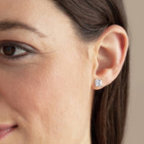 Revere sterling silver square cubic zirconia stud earrings (British brand)