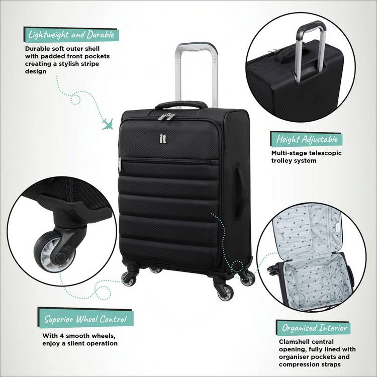 it Luggage Striving 3pc suitcase set in black (British brand)