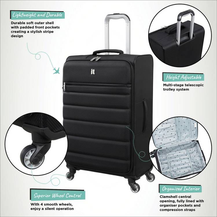 it Luggage Striving 3pc suitcase set in black (British brand)