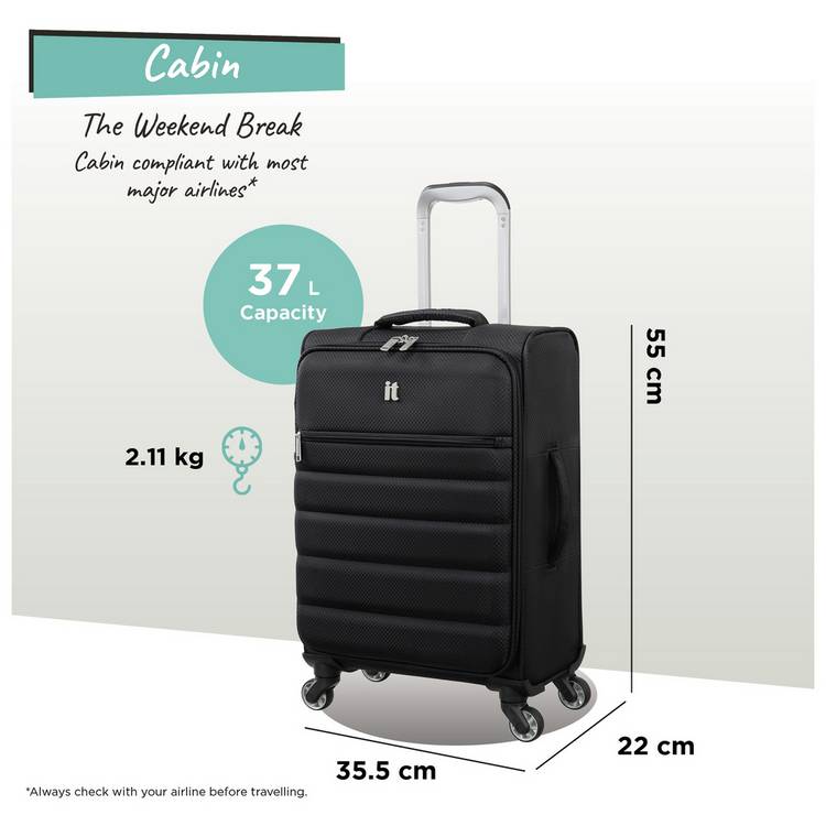 it Luggage Striving 3pc suitcase set in black (British brand)