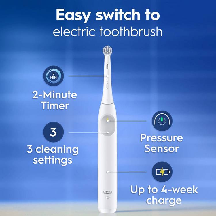 Oral-B iO2 Simple White electric toothbrush with travel case (British brand)