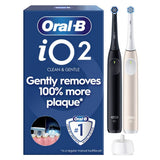 Oral-B iO2 Duo Pack electric toothbrush Night Black and Pink, imported from the UK