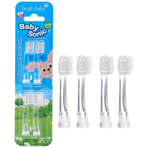 Brush-Baby BabySonic electric toothbrush heads 4 pack, imported from the UK