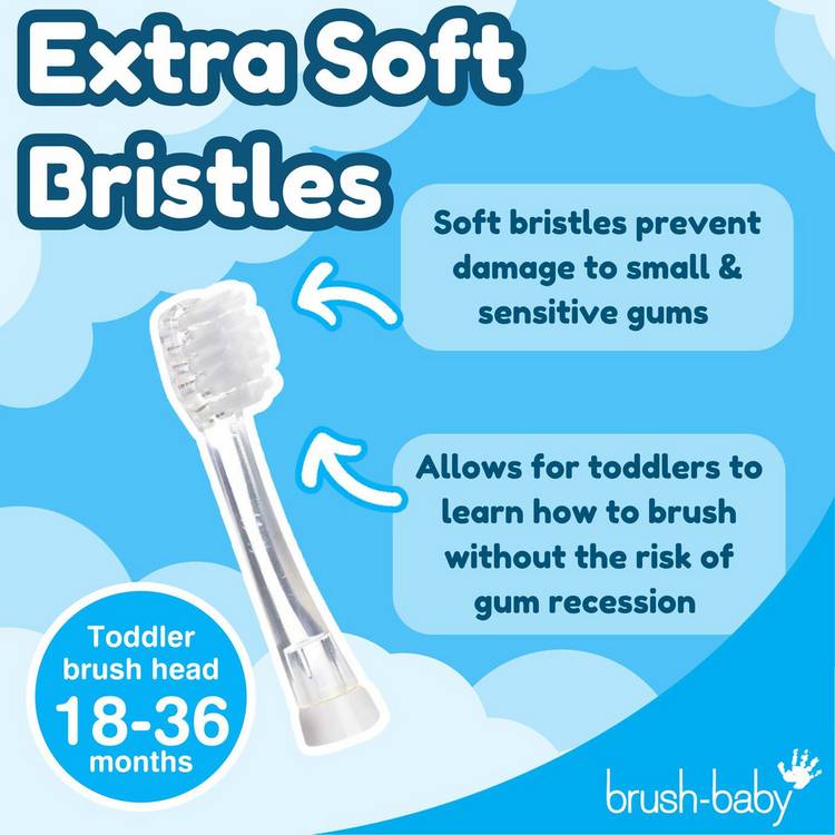 Brush-Baby BabySonic electric toothbrush heads 4 pack, imported from the UK