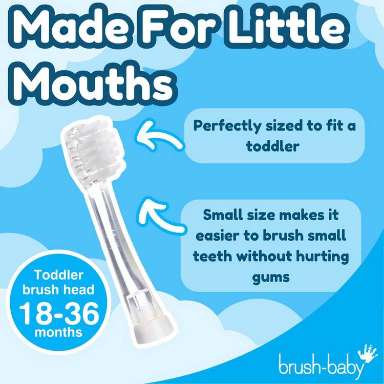 Brush-Baby BabySonic electric toothbrush heads 4 pack, imported from the UK