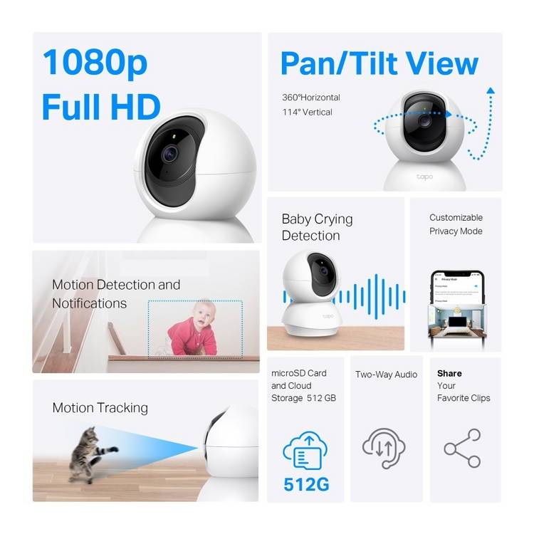 TP-Link Tapo C200 pan tilt security camera 1080p - British product