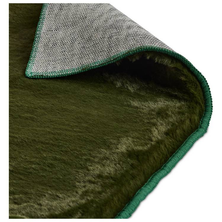 Habitat moss green short pile rug 150x80cm - British product