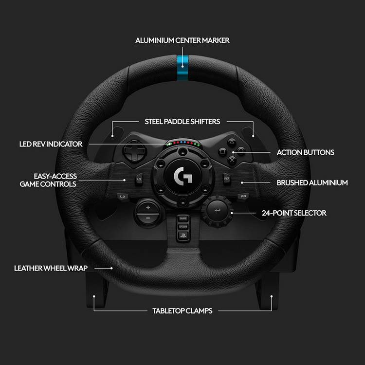 Logitech G923 TRUEFORCE gaming steering wheel for PS4 PS5 PC - British product
