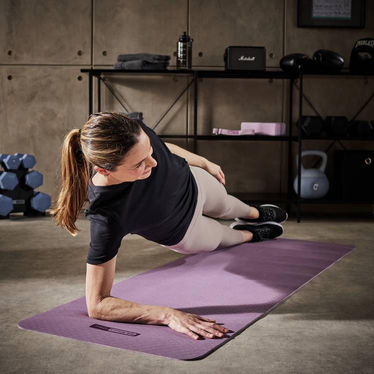 Pro Fitness pastel pink yoga set with mat block and band, UK version