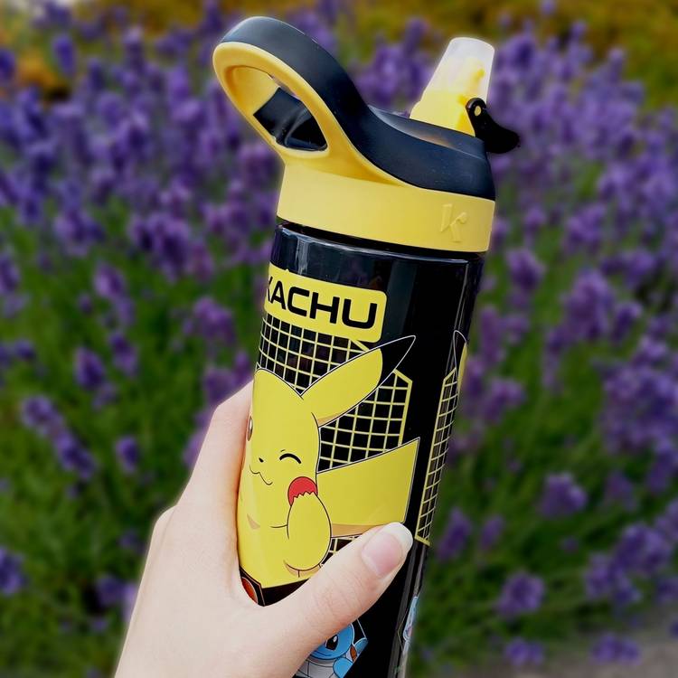 Hox Pokémon Pikachu black sipper water bottle 600ml, imported from the UK