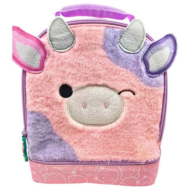 Squishmallows Patty the Cow furry lunch bag, imported from the UK