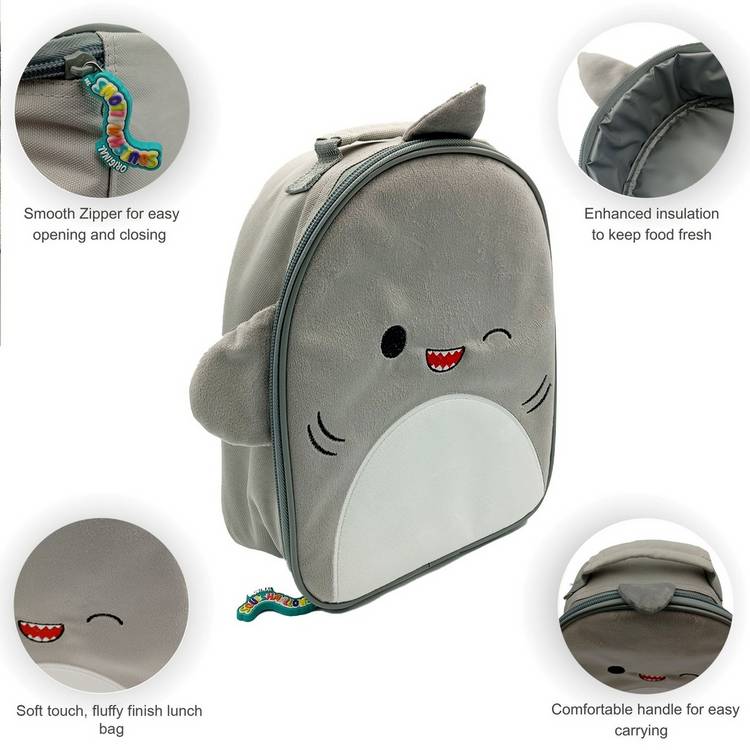 Hox Squishmallows Gordon the Shark furry lunch bag - British product
