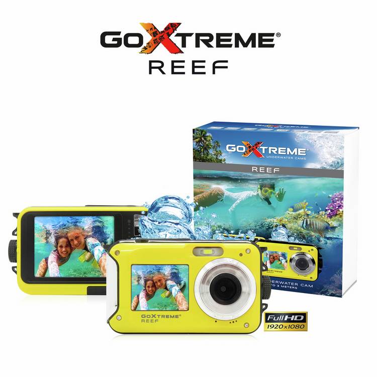 GoXtreme Reef dual screen action camera yellow - British product