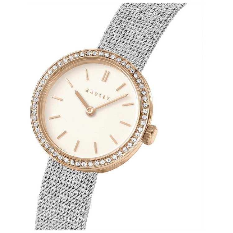 Radley stone set watch with silver mesh strap 27mm, UK version