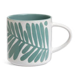 Habitat stoneware mugs leaf pattern green black set of 4 - British product