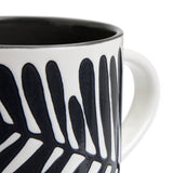 Habitat stoneware mugs leaf pattern green black set of 4 - British product