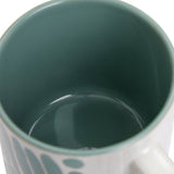 Habitat stoneware mugs leaf pattern green black set of 4 - British product