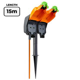 Masterplug garden spike 2 socket 15m cable (British brand)