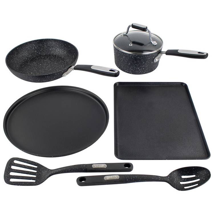 Scoville 6 piece aluminium cookware set black, UK version