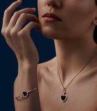 Chopard Happy Hearts rose gold diamond onyx bracelet 17cm - British product
