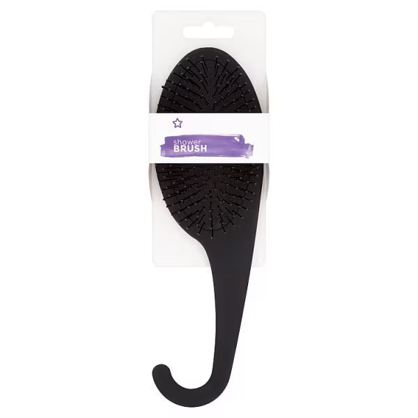 Superdrug black shower hair brush (British brand)