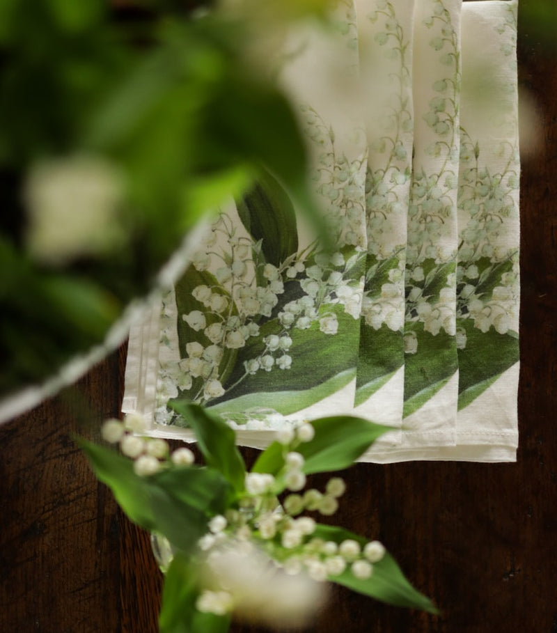 Summerill & Bishop Linen Lily of the Valley Napkin 50cm x 50cm (British brand)