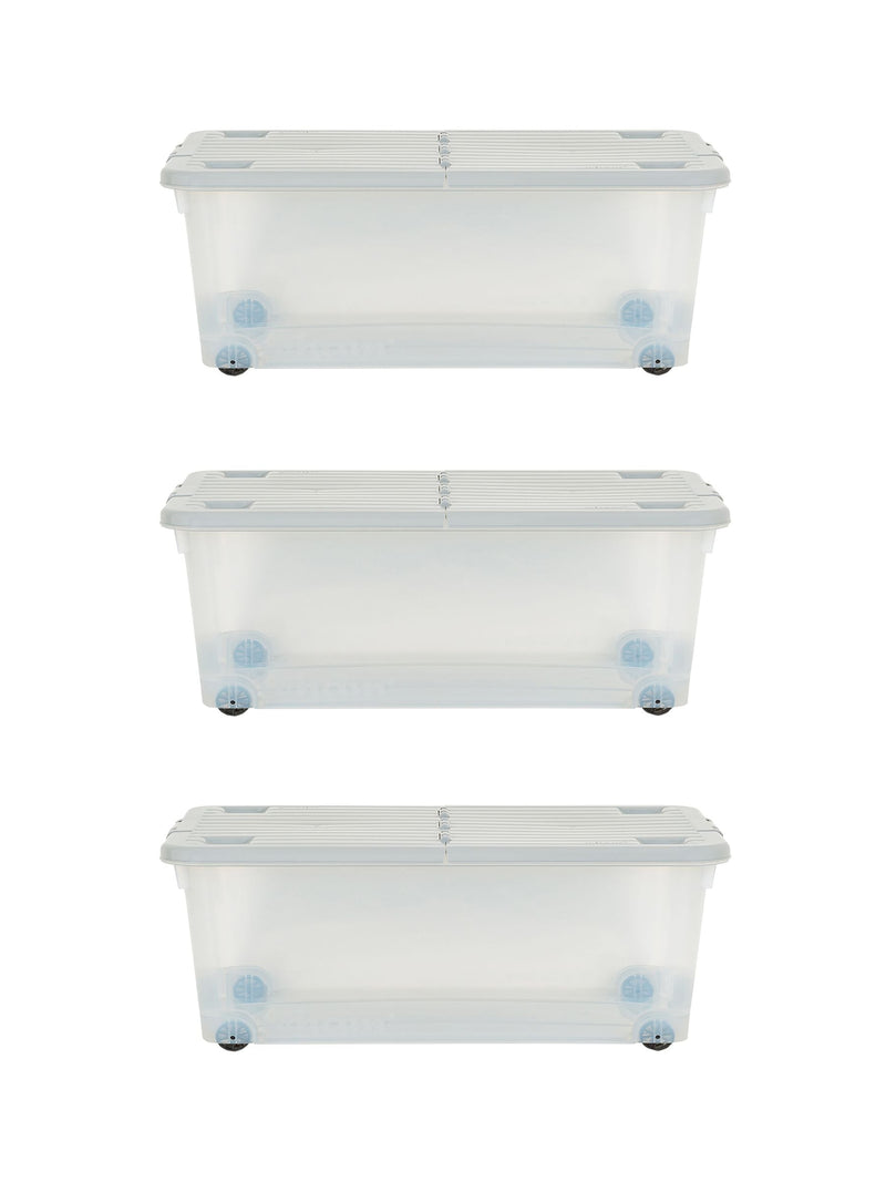 Wham clear 45L stackable storage boxes set of 3, UK version